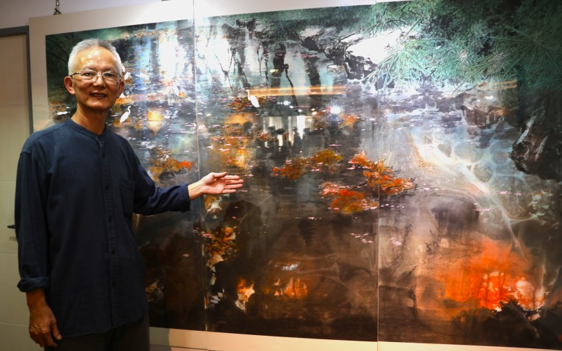 林富源坐觀雲水墨行旅創作展  在高市中國書畫學會會館舉行