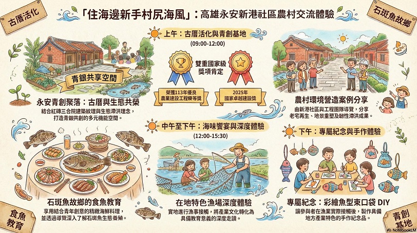 農村水保署辦永安新港社區走讀體驗　串聯漁村創新與空間活化