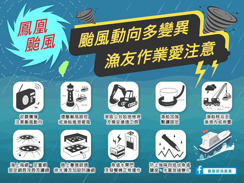慎防鳳凰颱風影響 漁業署籲請漁民朋友及早防範