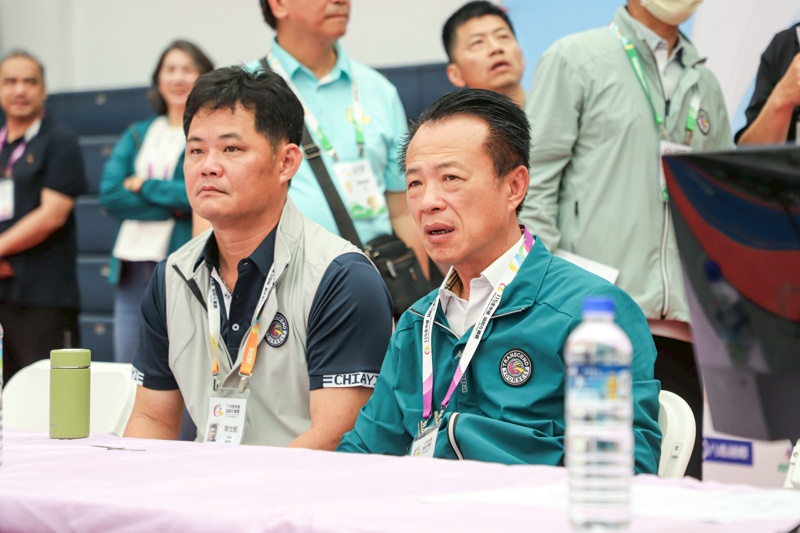 嘉義縣長翁章梁關心全中運跆拳道賽事 勉勵選手全力爭取佳績
