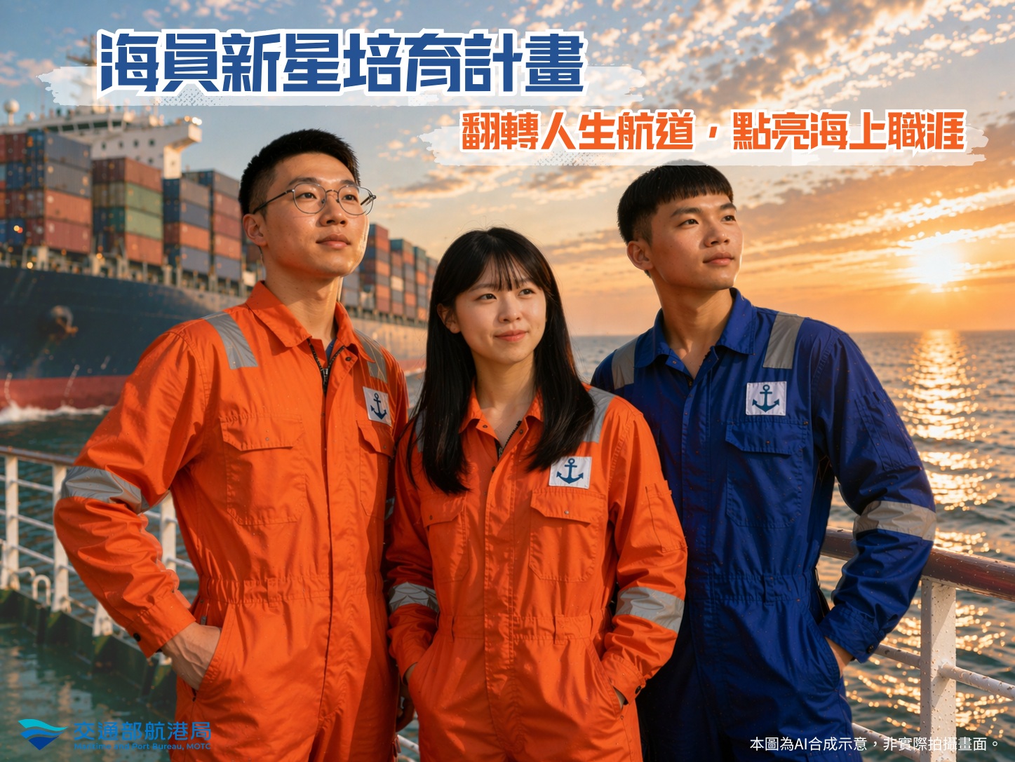 115年「海員新星培育計畫」第1階段開放報名！ 航港局邀青年學子啟航逐夢 打造船員培育永續生態系