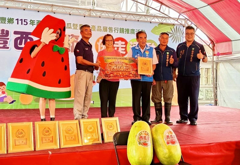 新豐西瓜節風雨無阻！42台斤「西瓜王」霸氣登場、14.5度「甜度王」封冠