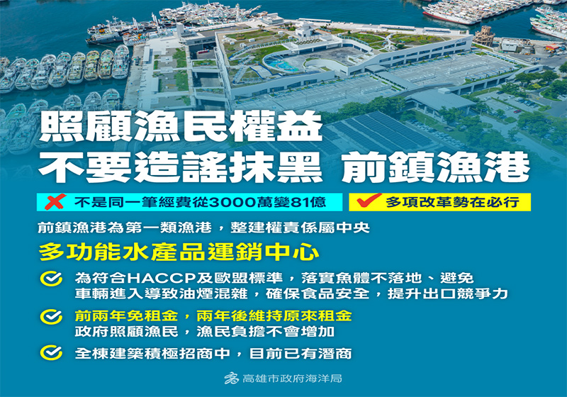 高市前鎮漁港船員會館住宿費每人每晚200元 高雄區漁會規劃開放攤商進駐運銷中心