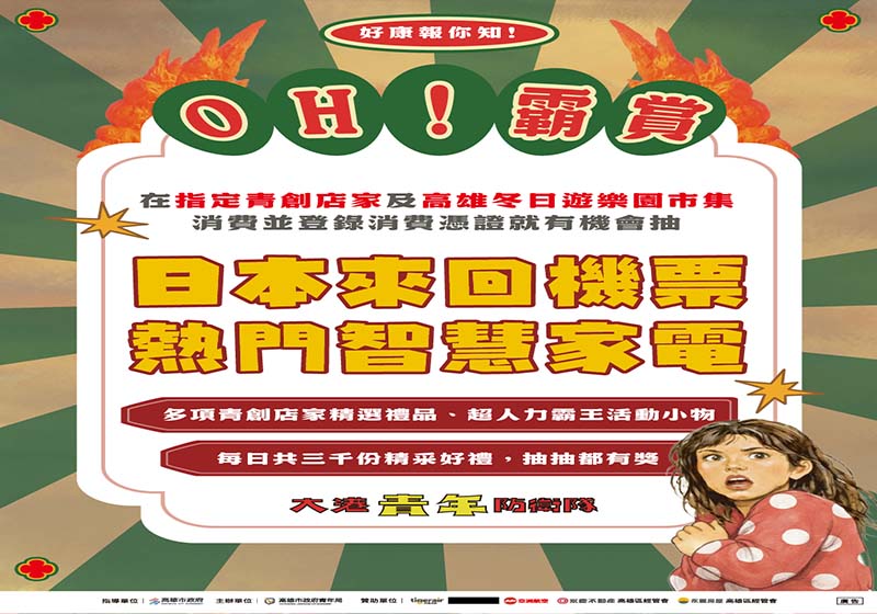 高市青年局「OH！霸賞」雙重抽獎 2月27、28日大港青年防衛隊壓軸登場