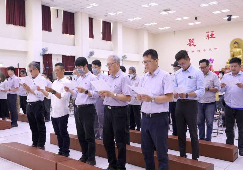 中油大林廠中元祈福法會 誦經灑淨祈願廠務順遂人員健康平安