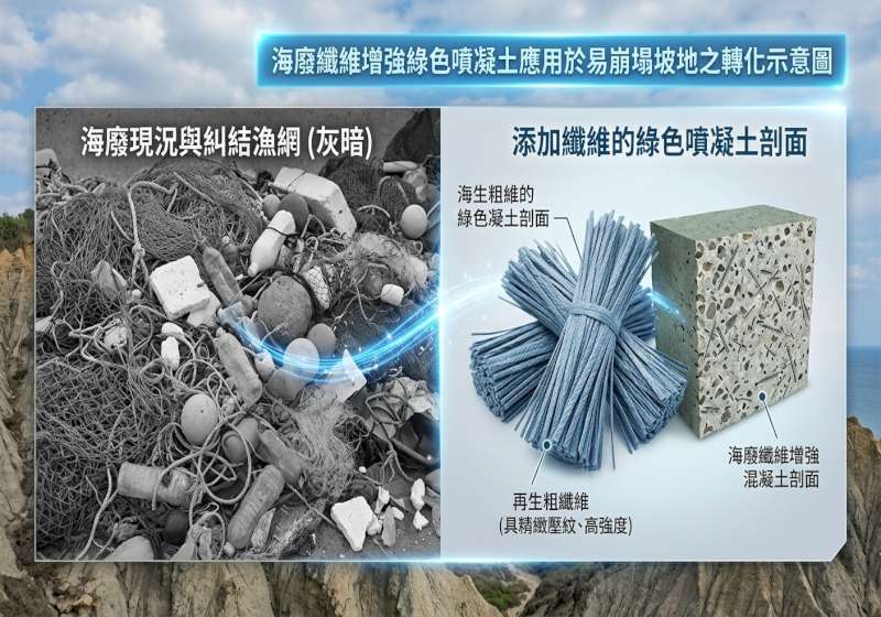 海委會補助高科大教授陳松靖團隊回收海廢 開發高強度纖維強化濱海邊坡韌性