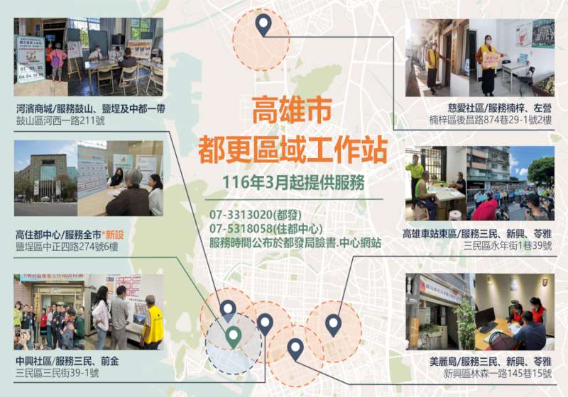 高雄都更推廣全面升級 「數位＋實體」雙軌並進 再設第六處工作站  3月啟動夜間服務